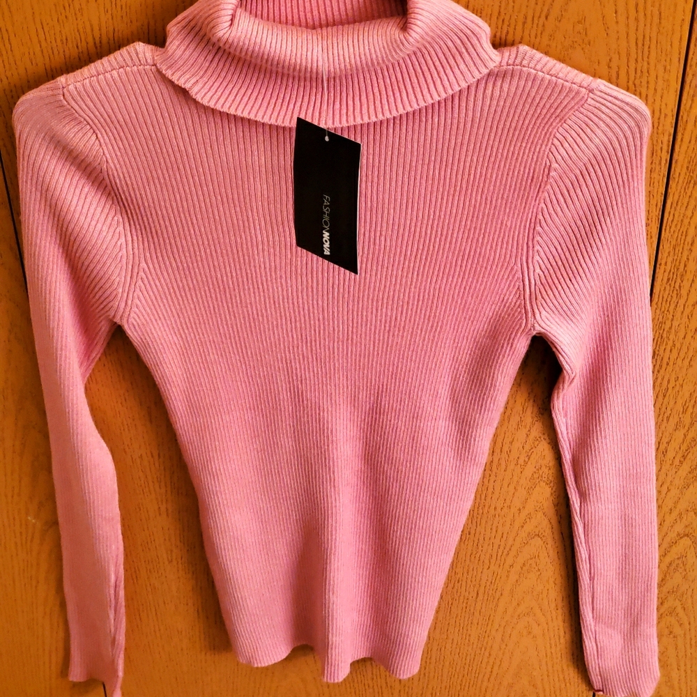 Pink Turtleneck Sweater